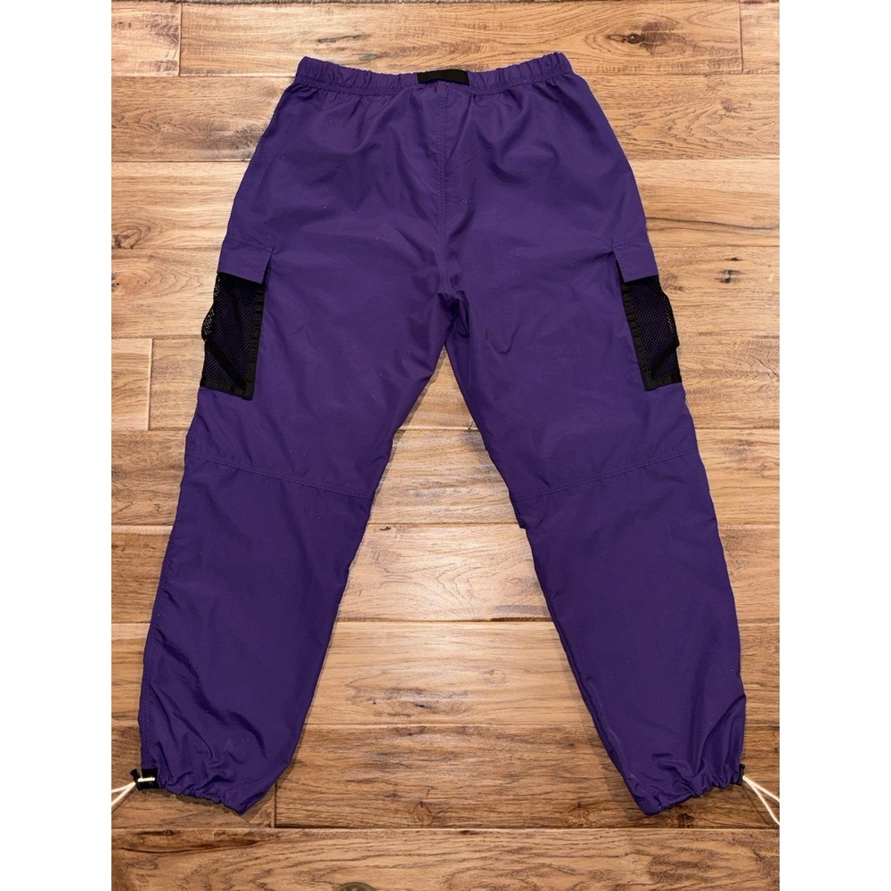 Bronze 56K Baggy Windbreaker Cargo Track Pants Belted Men's L Purple Skater EUC - Picture 7 of 8